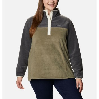 Columbia Ženske Puloveri - Benton Springs Half Snap Plus Size Tamno Sive Zelene | IMSZ-83019